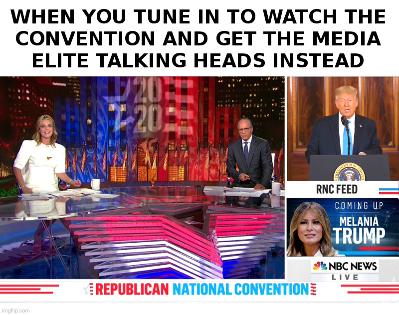 NBC Convention Coverage | image tagged in nbc,fake news,convention,savannah guthrie,lester holt,donald trump | made w/ Imgflip meme maker