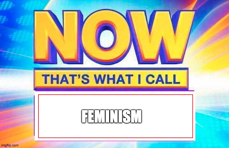 Now That’s What I Call | FEMINISM | image tagged in now that s what i call | made w/ Imgflip meme maker