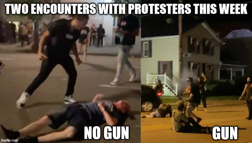Two encounters with protesters | image tagged in riots,looting,antifa,protest | made w/ Imgflip meme maker