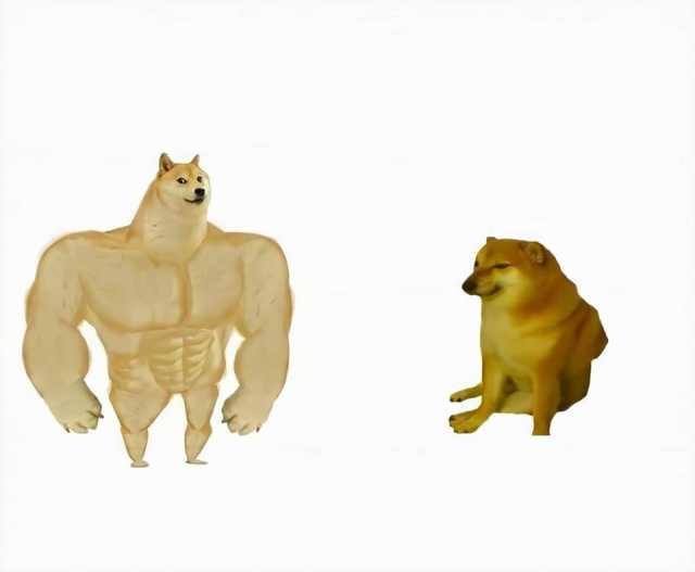 Strong dog vs smol doggo Blank Meme Template