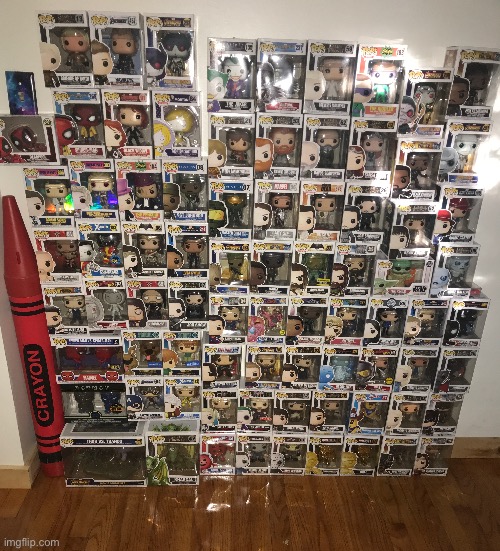 Well, here it is, My entire pop figure collection, tell me in comments if I should do an updated one every time I get a couple m | image tagged in memes,reveals,pop figures | made w/ Imgflip meme maker