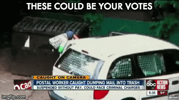 Postal worker caught dumping mail into trash. - Imgflip