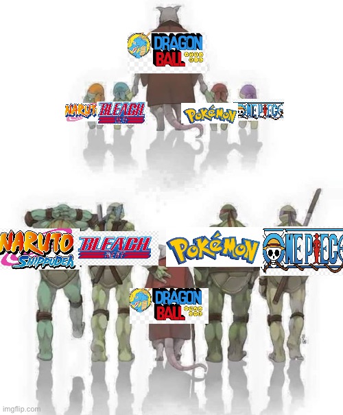 Who watches anime? | image tagged in ninja turtles evolution | made w/ Imgflip meme maker
