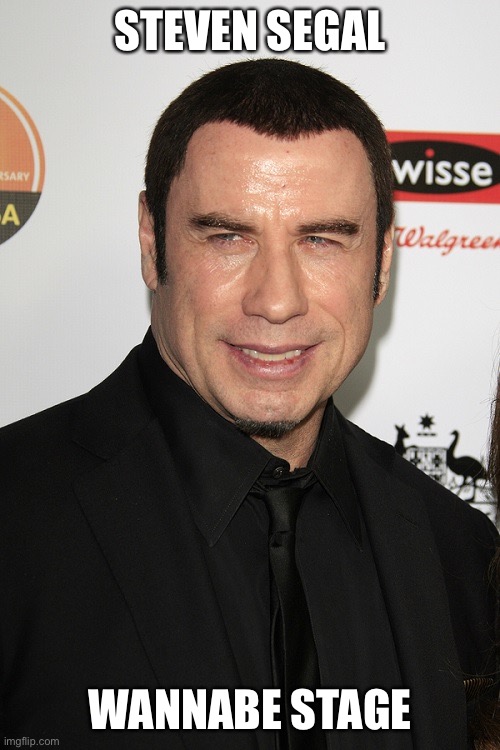 John Travolta | STEVEN SEGAL; WANNABE STAGE | image tagged in john travolta | made w/ Imgflip meme maker