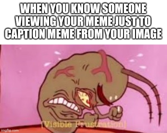 Are you ever doing just like this meme?? | WHEN YOU KNOW SOMEONE VIEWING YOUR MEME JUST TO CAPTION MEME FROM YOUR IMAGE | image tagged in visible frustration | made w/ Imgflip meme maker