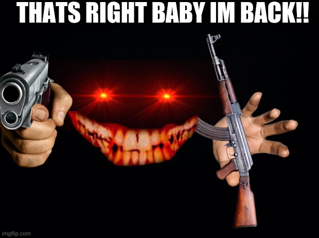 THATS RIGHT BABY IM BACK!! | image tagged in plz | made w/ Imgflip meme maker