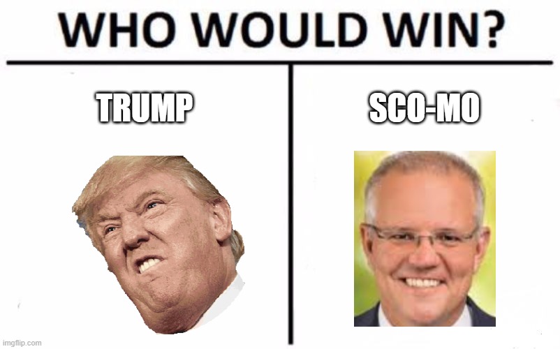 Who Would Win? Meme | TRUMP; SCO-MO | image tagged in memes,who would win | made w/ Imgflip meme maker