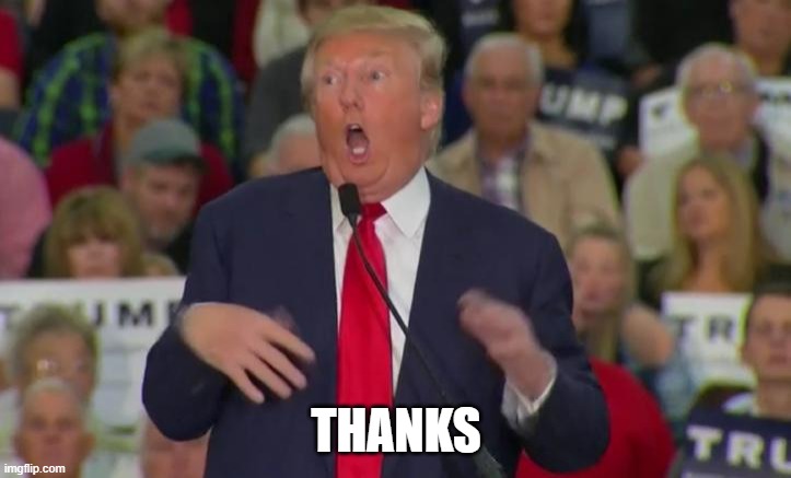 Donald Trump Mocking Disabled | THANKS | image tagged in donald trump mocking disabled | made w/ Imgflip meme maker