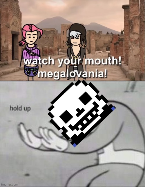 Risotto is Sans | image tagged in fallout hold up,jojo's bizarre adventure,sans,undertale | made w/ Imgflip meme maker