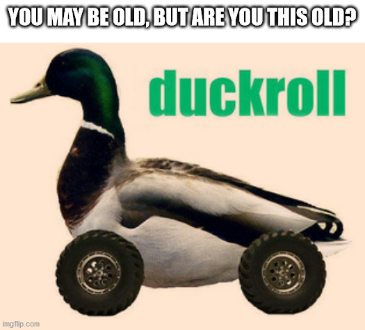 A historical meme. | YOU MAY BE OLD, BUT ARE YOU THIS OLD? | image tagged in duckroll | made w/ Imgflip meme maker