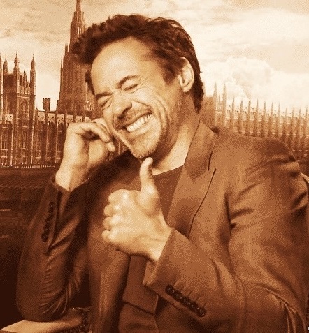 High Quality Robert Downey Laugh Blank Meme Template