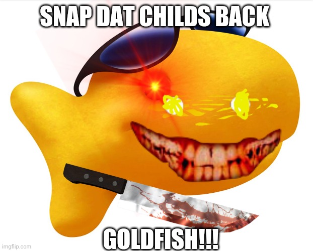 Finn is gonna snap dat childs back | SNAP DAT CHILDS BACK; GOLDFISH!!! | image tagged in goldfish,memes,funny,children | made w/ Imgflip meme maker