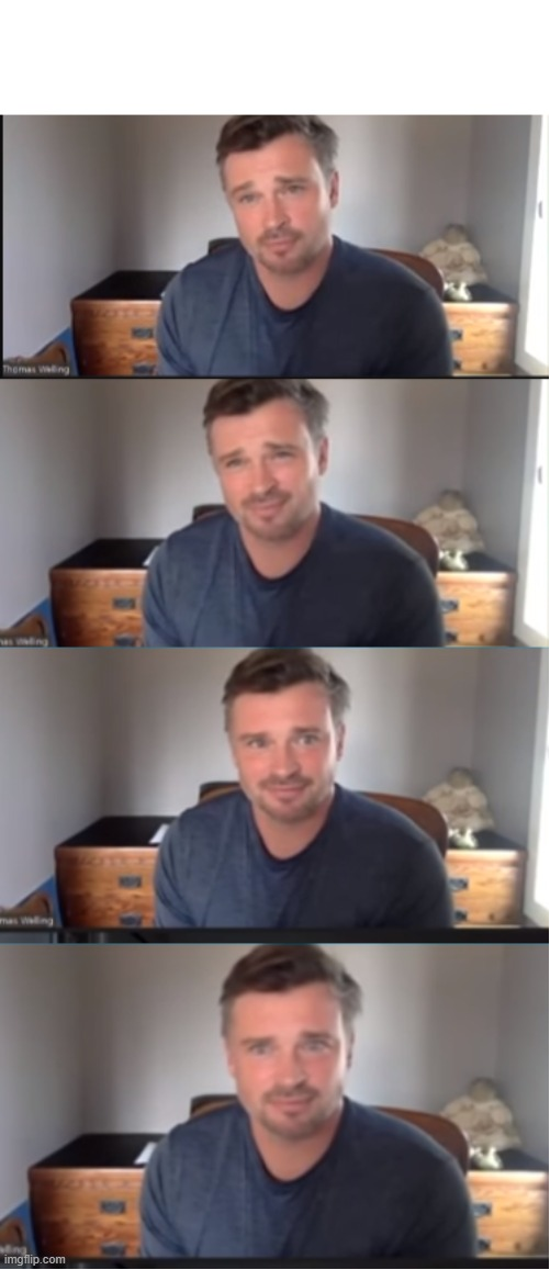 Tom Welling Stages of Reacting Blank Meme Template