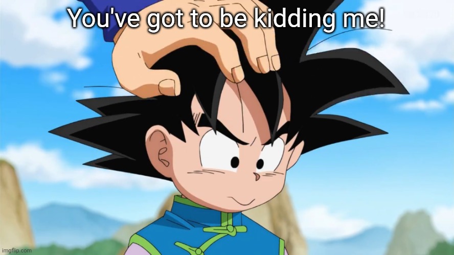 Adorable Goten (DBS) | You've got to be kidding me! | image tagged in adorable goten dbs | made w/ Imgflip meme maker