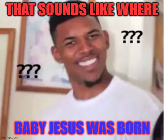 Nick Young | THAT SOUNDS LIKE WHERE BABY JESUS WAS BORN | image tagged in nick young | made w/ Imgflip meme maker