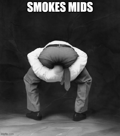 Smokes mids | SMOKES MIDS | image tagged in head up ass,weed,smoke weed everyday,smoke,cannabis,bud | made w/ Imgflip meme maker