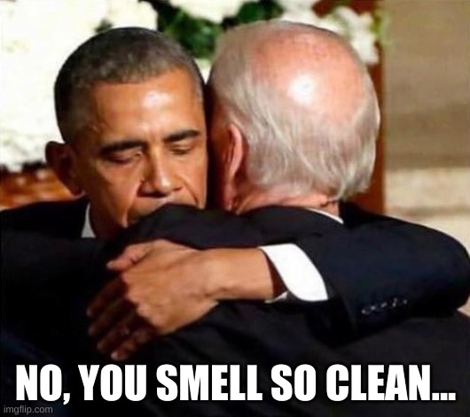 biden obama | NO, YOU SMELL SO CLEAN... | image tagged in biden obama | made w/ Imgflip meme maker