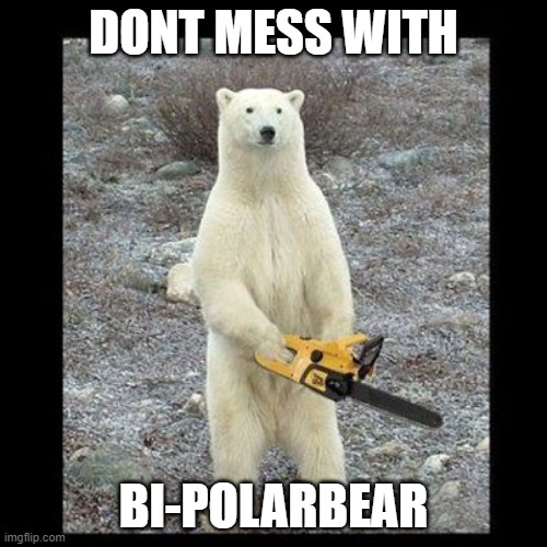 Chainsaw Bear | DONT MESS WITH; BI-POLARBEAR | image tagged in memes,chainsaw bear | made w/ Imgflip meme maker