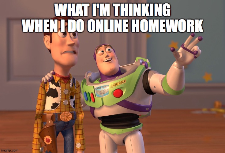 X, X Everywhere | WHAT I'M THINKING WHEN I DO ONLINE HOMEWORK | image tagged in memes,x x everywhere | made w/ Imgflip meme maker