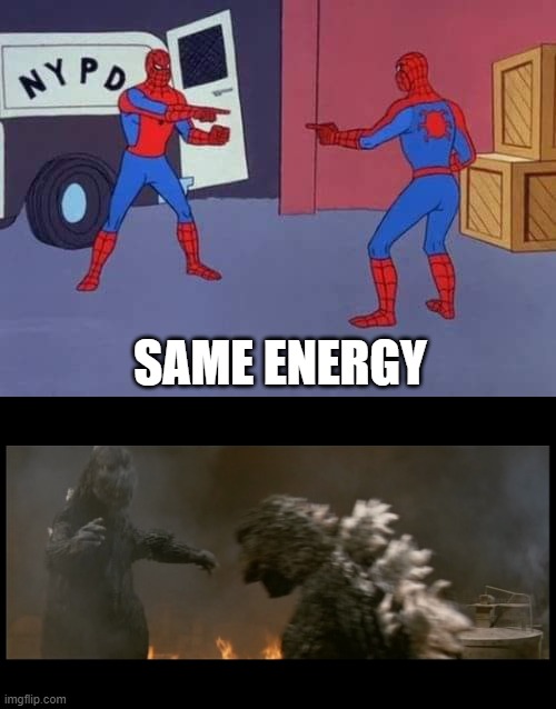 looks familiar | SAME ENERGY | image tagged in spiderman mirror | made w/ Imgflip meme maker
