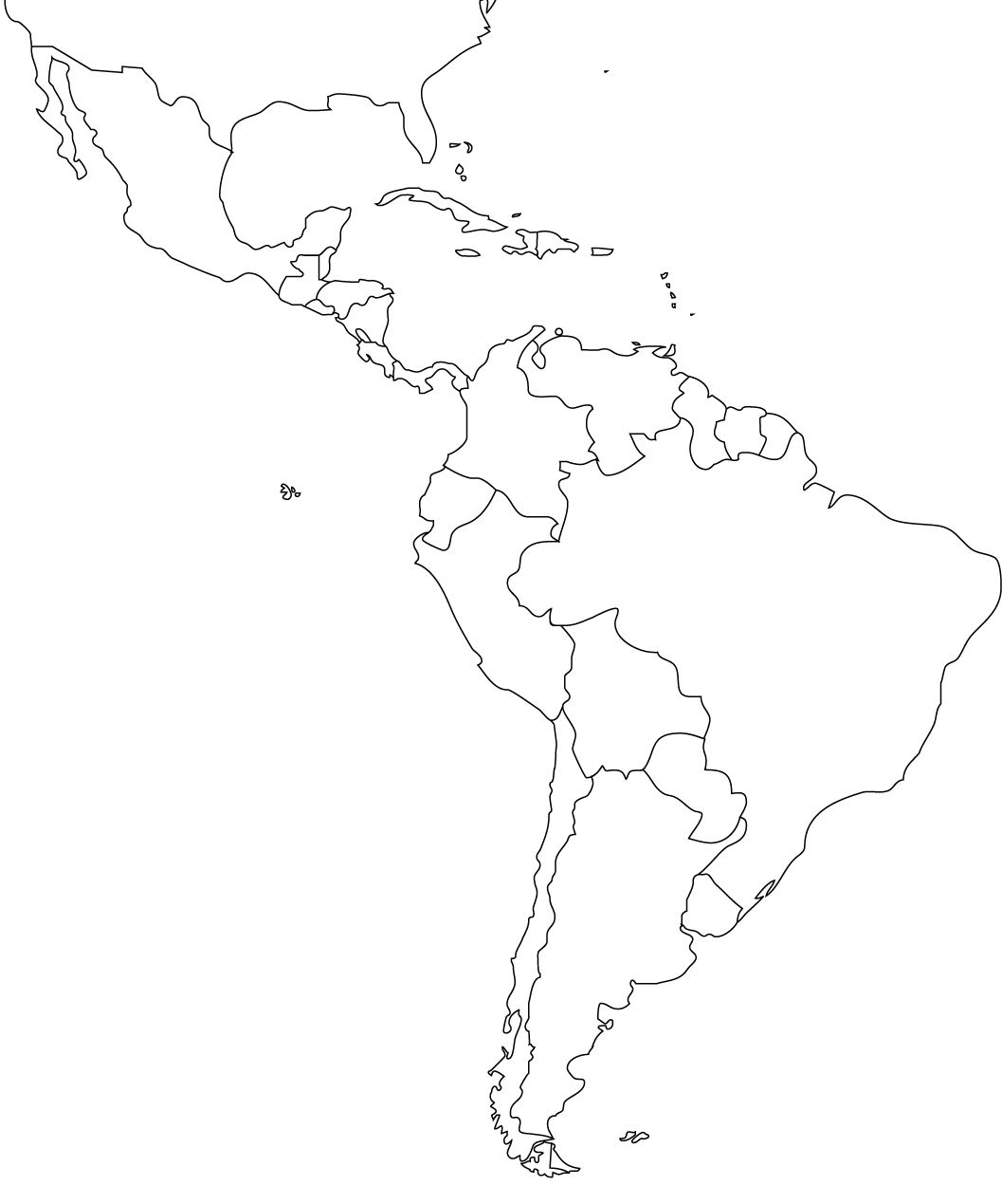 Central And South America Map Blank   4czwz2 