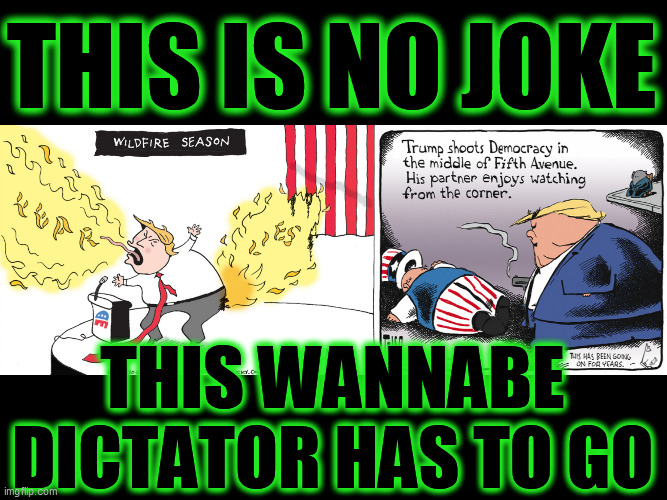 Defecating on our Constitution, this would-be despot ignores many laws in pursuit of a second term, that he has NEVER earned! | THIS IS NO JOKE; THIS WANNABE DICTATOR HAS TO GO | image tagged in trump unfit unqualified dangerous,psychopath,despotic donald,dump trump,tyranny,2020 elections | made w/ Imgflip meme maker