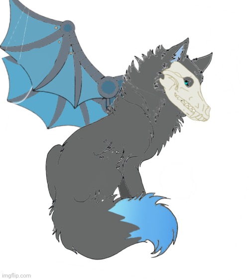 Itsa Cyanide, the microscopic cyberpunk fox that has a wolf skull. They be a real smol fox boi. | made w/ Imgflip meme maker