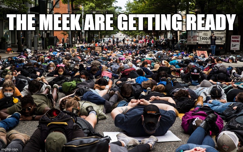 The Meek Are Getting Ready | THE MEEK ARE GETTING READY | image tagged in themeekaregettingready,blacklivesmatter,democracymatters,bidenharris,2020,bluetsunami | made w/ Imgflip meme maker