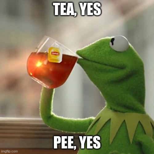 But That's None Of My Business | TEA, YES; PEE, YES | image tagged in memes,but that's none of my business,kermit the frog | made w/ Imgflip meme maker