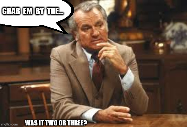 Chester Tate | GRAB  EM  BY  THE... WAS IT TWO OR THREE? | image tagged in politics | made w/ Imgflip meme maker