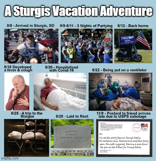 Sturgis Rally - It's Biker Heaven | A Sturgis Vacation Adventure | image tagged in sturgis rally,coronavirus,covidiots | made w/ Imgflip meme maker