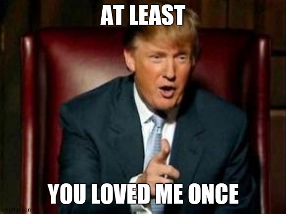 Donald Trump | AT LEAST YOU LOVED ME ONCE | image tagged in donald trump | made w/ Imgflip meme maker