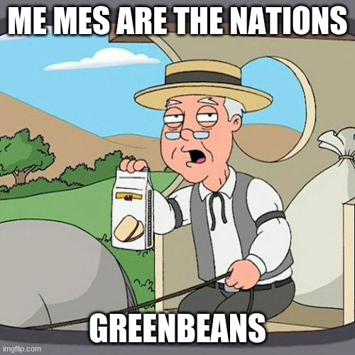 Yes sir | ME MES ARE THE NATIONS; GREENBEANS | image tagged in memes,pepperidge farm remembers | made w/ Imgflip meme maker