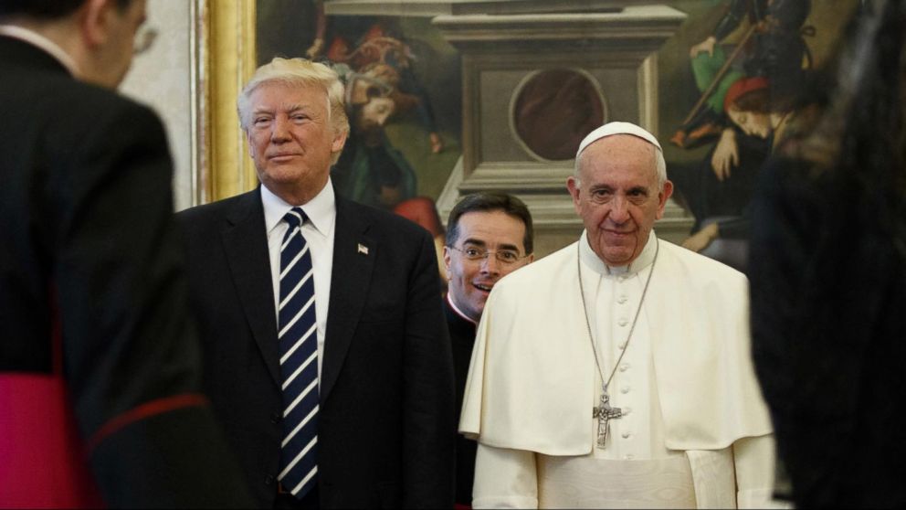 High Quality Trump and Pope Francis Blank Meme Template