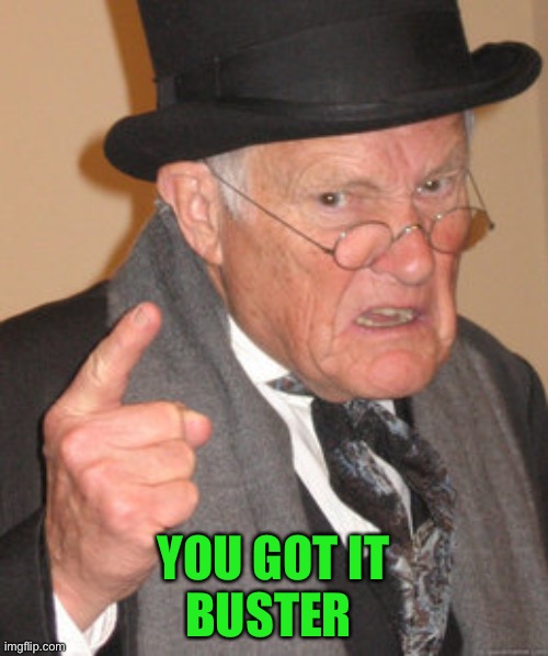 Back In My Day Meme | YOU GOT IT
BUSTER | image tagged in memes,back in my day | made w/ Imgflip meme maker