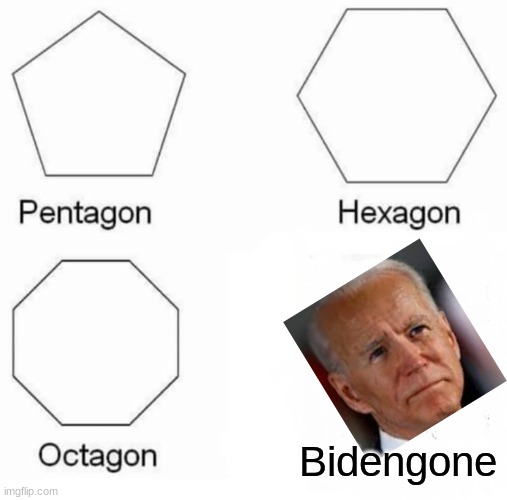 Biden during elections | Bidengone | image tagged in memes,pentagon hexagon octagon | made w/ Imgflip meme maker