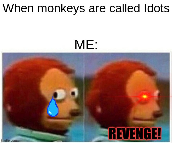 Monkey Puppet | When monkeys are called Idots; ME:; REVENGE! | image tagged in memes,monkey puppet | made w/ Imgflip meme maker