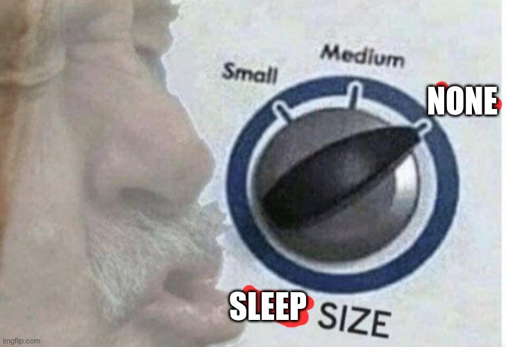 Oof size large | NONE SLEEP | image tagged in oof size large | made w/ Imgflip meme maker