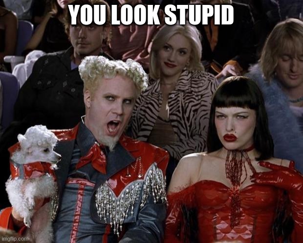 Yes sir | YOU LOOK STUPID | image tagged in memes,mugatu so hot right now | made w/ Imgflip meme maker