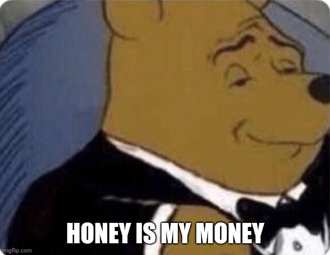 Just came to my mind. | HONEY IS MY MONEY | image tagged in tuxedo winnie the pooh,honey,money,fancy pooh | made w/ Imgflip meme maker