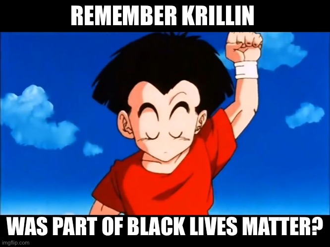 BLM in Dragon Ball Z | REMEMBER KRILLIN; WAS PART OF BLACK LIVES MATTER? | image tagged in dragon ball z | made w/ Imgflip meme maker