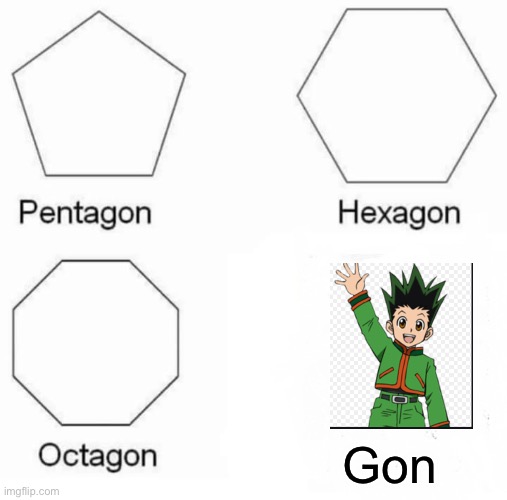 Pentagon Hexagon Octagon | Gon | image tagged in memes,pentagon hexagon octagon | made w/ Imgflip meme maker