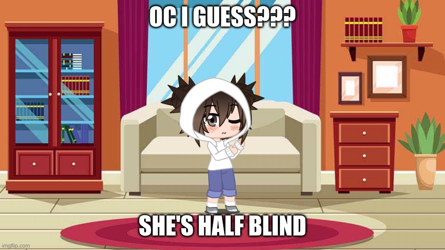 OC I GUESS??? SHE'S HALF BLIND | made w/ Imgflip meme maker