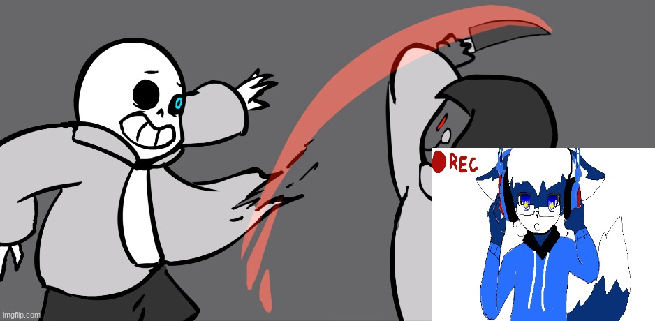 SANS IS BADASS!!!!! |Cloudy Reacts- Glitchtale Episode 1: The Megalomanic | made w/ Imgflip meme maker