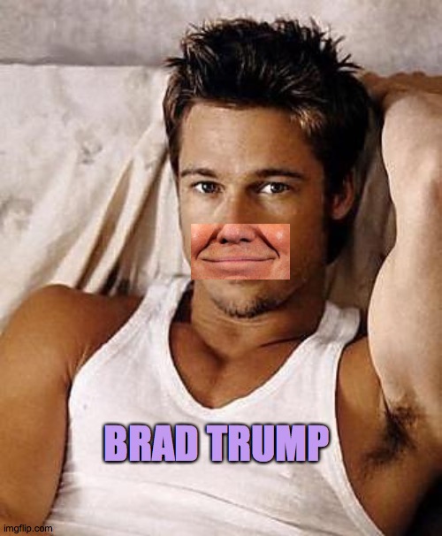 Brad Trump | BRAD TRUMP | image tagged in young sexy brad pitt,maga,brad,trump | made w/ Imgflip meme maker