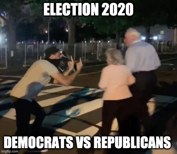 Election 2020: Democrats vs Republicans | ELECTION 2020; DEMOCRATS VS REPUBLICANS | image tagged in election 2020 | made w/ Imgflip meme maker