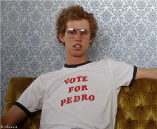 Vote for pedro  | image tagged in vote for pedro | made w/ Imgflip meme maker