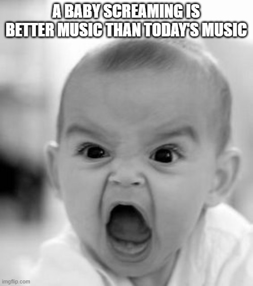 Angry Baby Meme | A BABY SCREAMING IS BETTER MUSIC THAN TODAY'S MUSIC | image tagged in memes,angry baby | made w/ Imgflip meme maker
