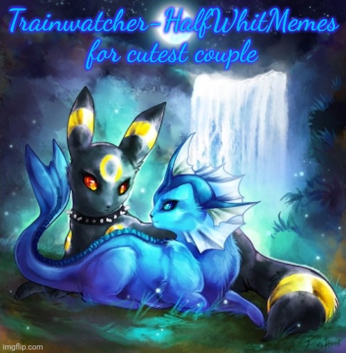 They're cute,okay? Yes-TCT | Trainwatcher-HalfWhitMemes for cutest couple | image tagged in umbreon vaporeon ship 2 | made w/ Imgflip meme maker