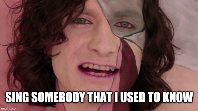 The music video is weird but the song is pretty good | SING SOMEBODY THAT I USED TO KNOW | image tagged in gotye,why is the music video so weird | made w/ Imgflip meme maker